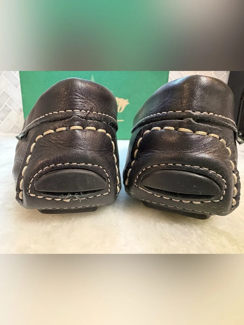 Eastland Black Woven Leather Slip-On Loafers 10M
